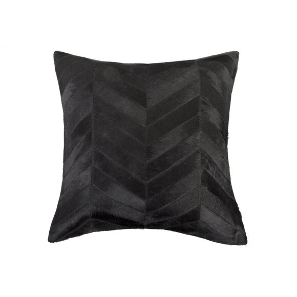 Natural Home Decor Torino Chevron Cowhide Pillow1-PieceBlack18